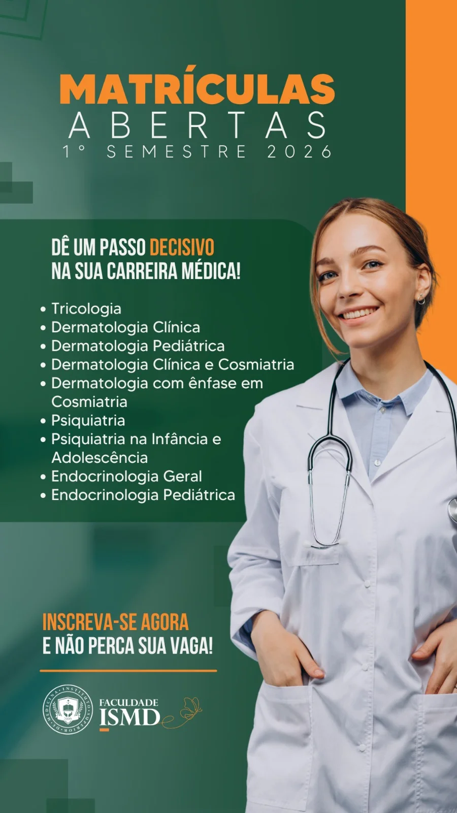 Matrículas Abertas ISMD 1º Semestre 2026